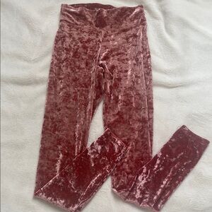 Aerie Velvet Leggings Pink midrise full length pants